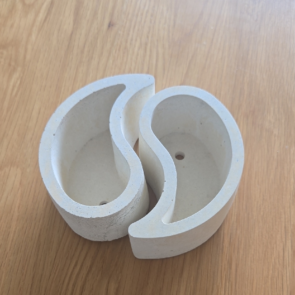 Modern Cream Yin Yang Candle Holders, Accessories, Trinkets, Ceramic
